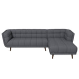 Kano Ash Gray Fabric RAF Chaise Sectional from Ashcroft Furniture - Luna Furniture