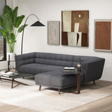 Kano Ash Gray Fabric RAF Chaise Sectional from Ashcroft Furniture - Luna Furniture