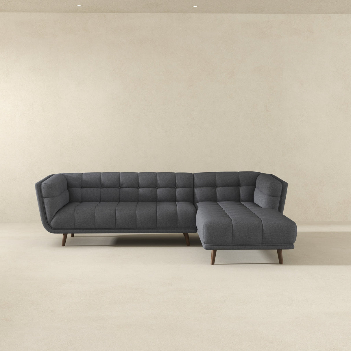 Kano Ash Gray Fabric RAF Chaise Sectional from Ashcroft Furniture - Luna Furniture