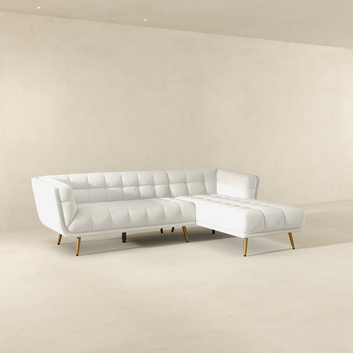 Kano Cream Boucle RAF Chaise Sectional from Midinmod - Luna Furniture