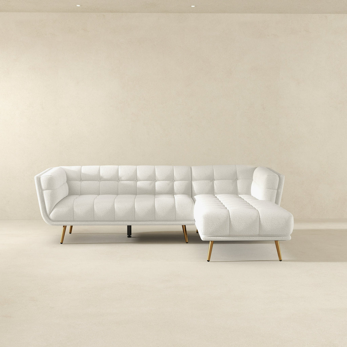 Kano Cream Boucle RAF Chaise Sectional from Midinmod - Luna Furniture