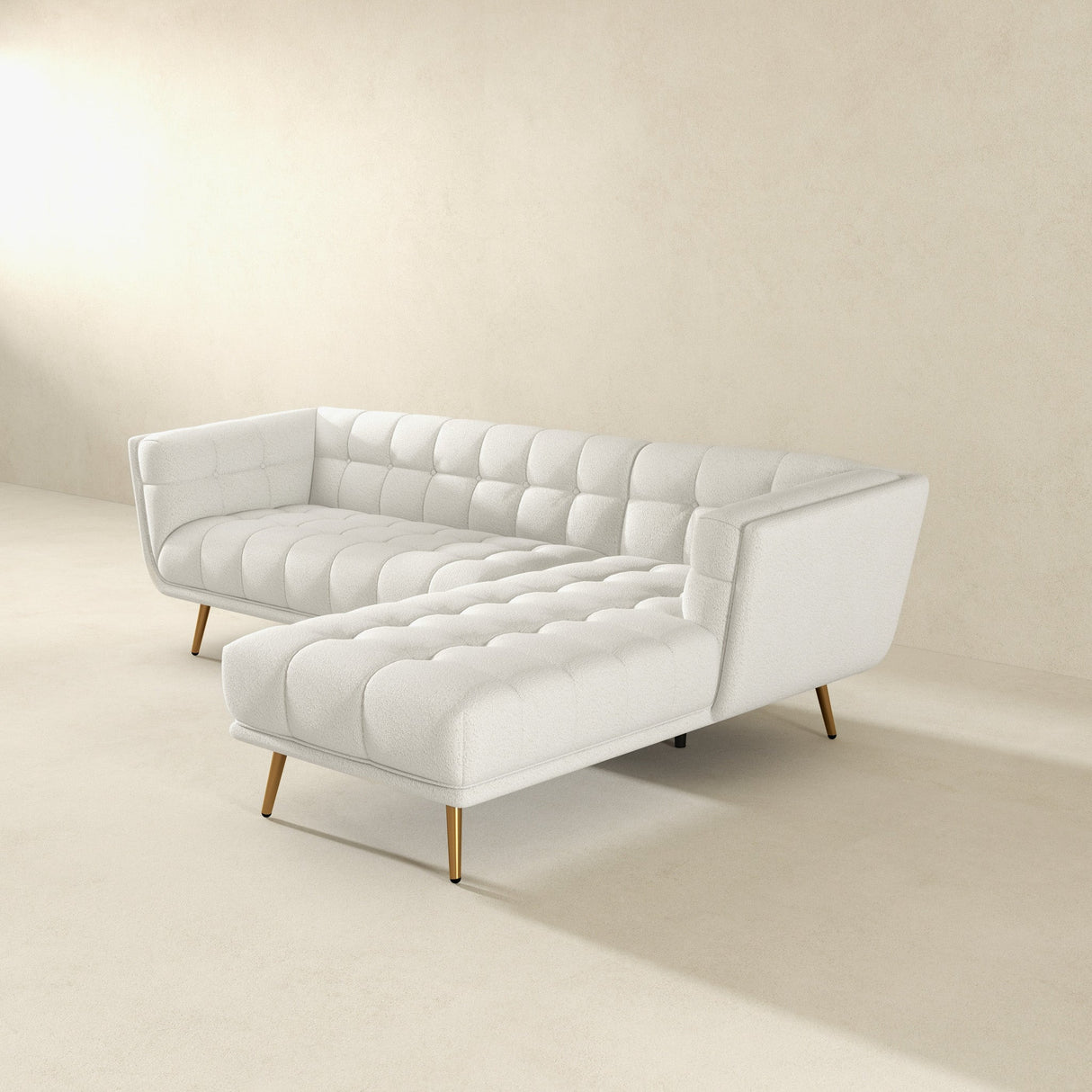 Kano Cream Boucle RAF Chaise Sectional from Midinmod - Luna Furniture