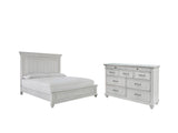 Kanwyn King Panel Bed with Dresser in Whitewash from Ashley - Luna Furniture