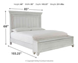 Kanwyn Queen Panel Bed with Storage with Dresser in Whitewash from Ashley - Luna Furniture