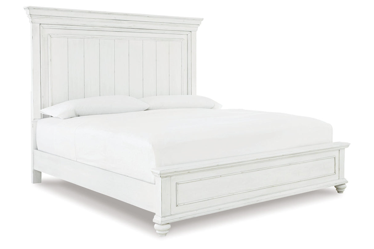 Kanwyn Whitewash California King Panel Bed from Ashley - Luna Furniture
