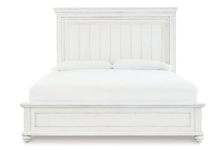 Kanwyn Whitewash California King Panel Bed from Ashley - Luna Furniture