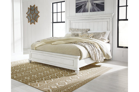 Kanwyn Whitewash California King Panel Bed from Ashley - Luna Furniture