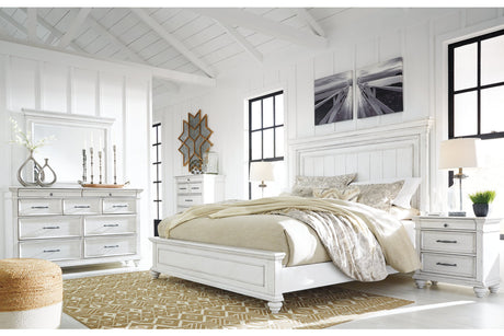 Kanwyn Whitewash California King Panel Bed from Ashley - Luna Furniture