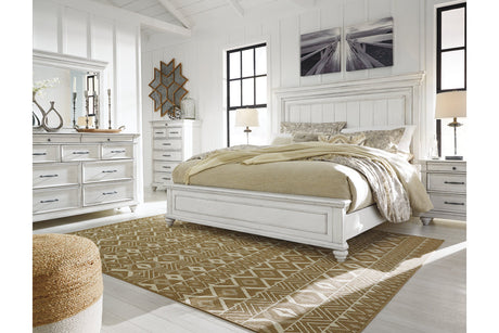 Kanwyn Whitewash California King Panel Bed from Ashley - Luna Furniture
