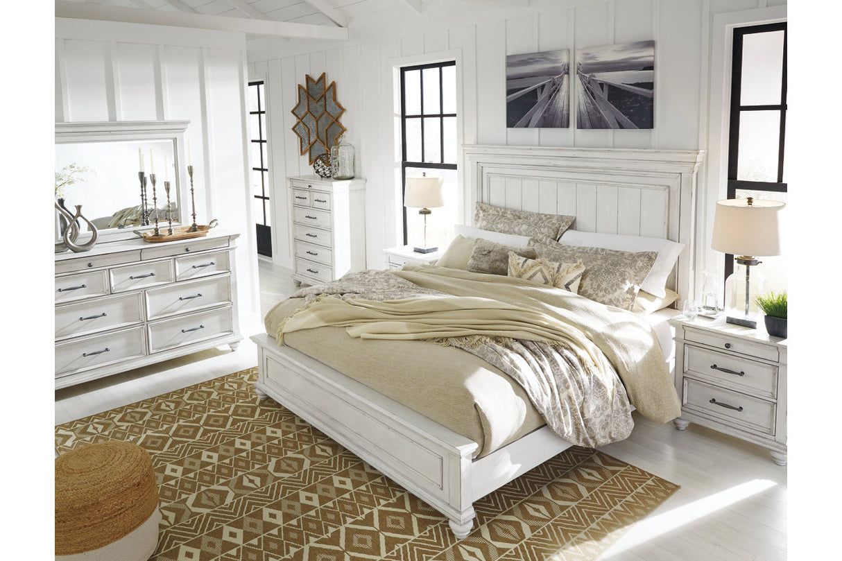 Kanwyn Whitewash California King Panel Bed from Ashley - Luna Furniture