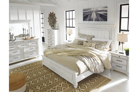 Kanwyn Whitewash California King Panel Bed from Ashley - Luna Furniture