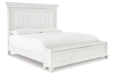 Kanwyn Whitewash California King Panel Bed with Storage Bench from Ashley - Luna Furniture