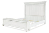 Kanwyn Whitewash California King Panel Bed with Storage Bench from Ashley - Luna Furniture