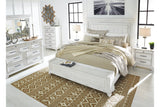 Kanwyn Whitewash California King Panel Bed with Storage Bench from Ashley - Luna Furniture