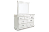 Kanwyn Whitewash Dresser and Mirror from Ashley - Luna Furniture