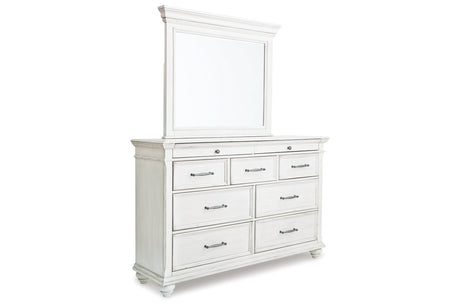 Kanwyn Whitewash Dresser and Mirror from Ashley - Luna Furniture