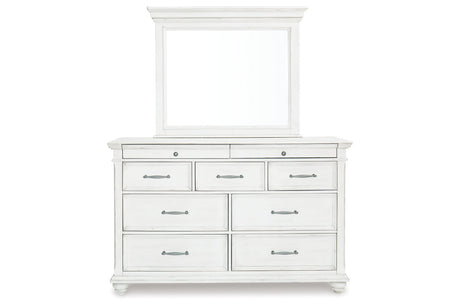 Kanwyn Whitewash Dresser and Mirror from Ashley - Luna Furniture