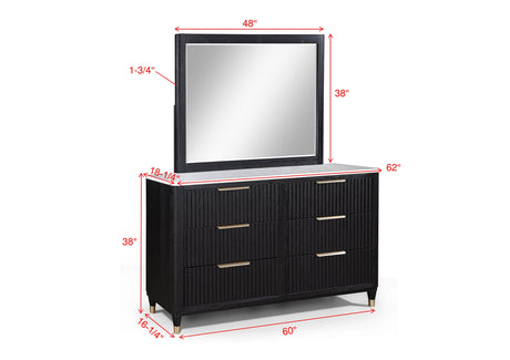 Kara Black Dresser Mirror (Mirror Only) from Crown Mark - Luna Furniture