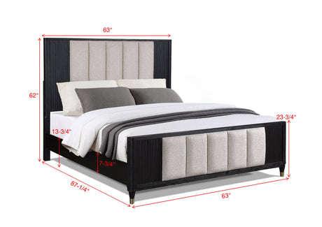 Kara Black Queen Panel Bed from Crown Mark - Luna Furniture