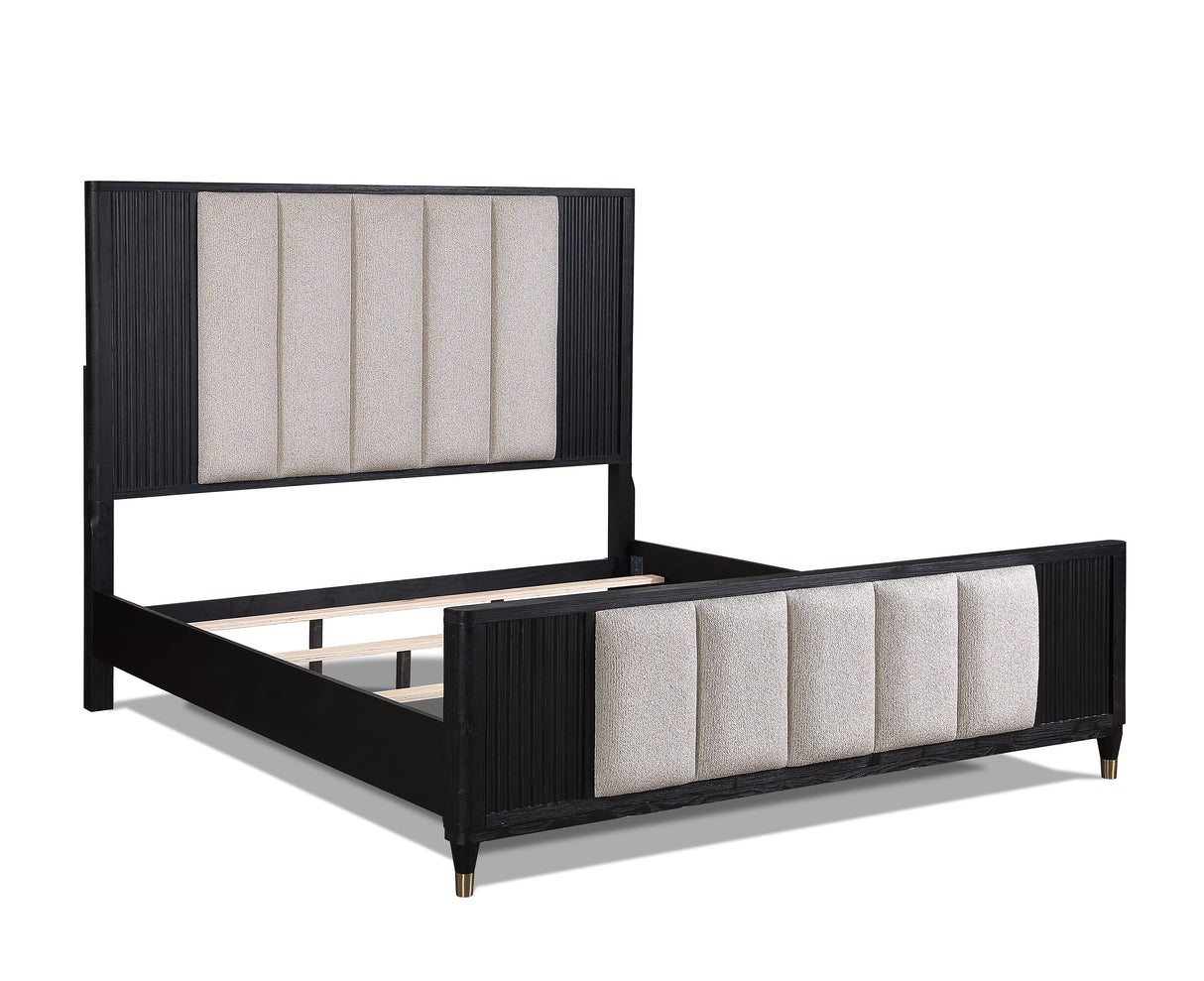 Kara Black Queen Panel Bed from Crown Mark - Luna Furniture