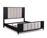 Kara Black Queen Panel Bed from Crown Mark - Luna Furniture