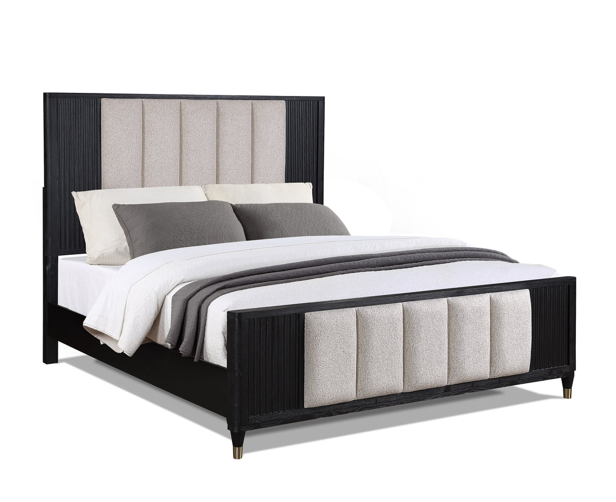 Kara Black Queen Panel Bed from Crown Mark - Luna Furniture