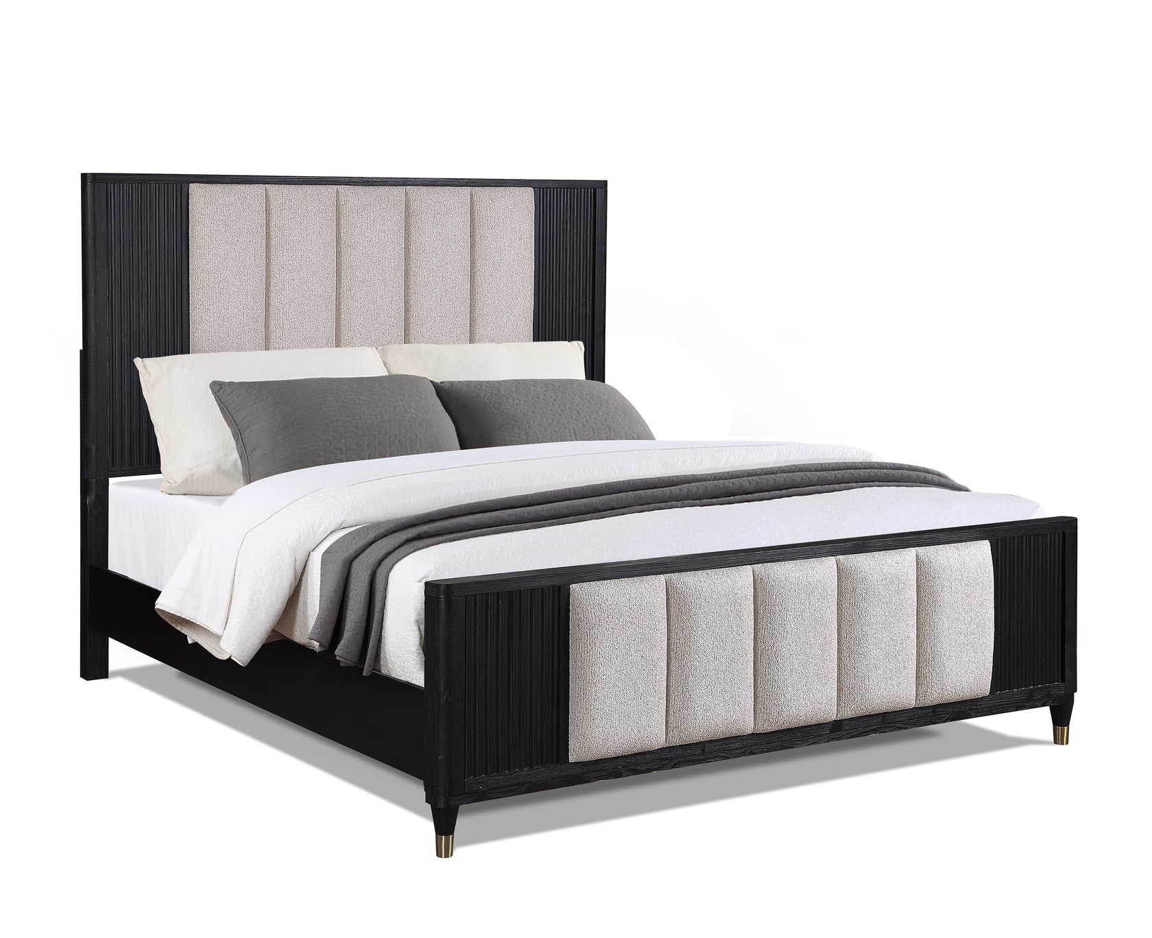 Kara Black Queen Panel Bed from Crown Mark - Luna Furniture