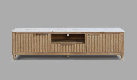 Kara Cerused Natural TV Stand from Crown Mark - Luna Furniture
