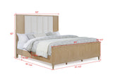 Kara Cerused Natural Upholstered Panel Bedroom Set from Crown Mark - Luna Furniture