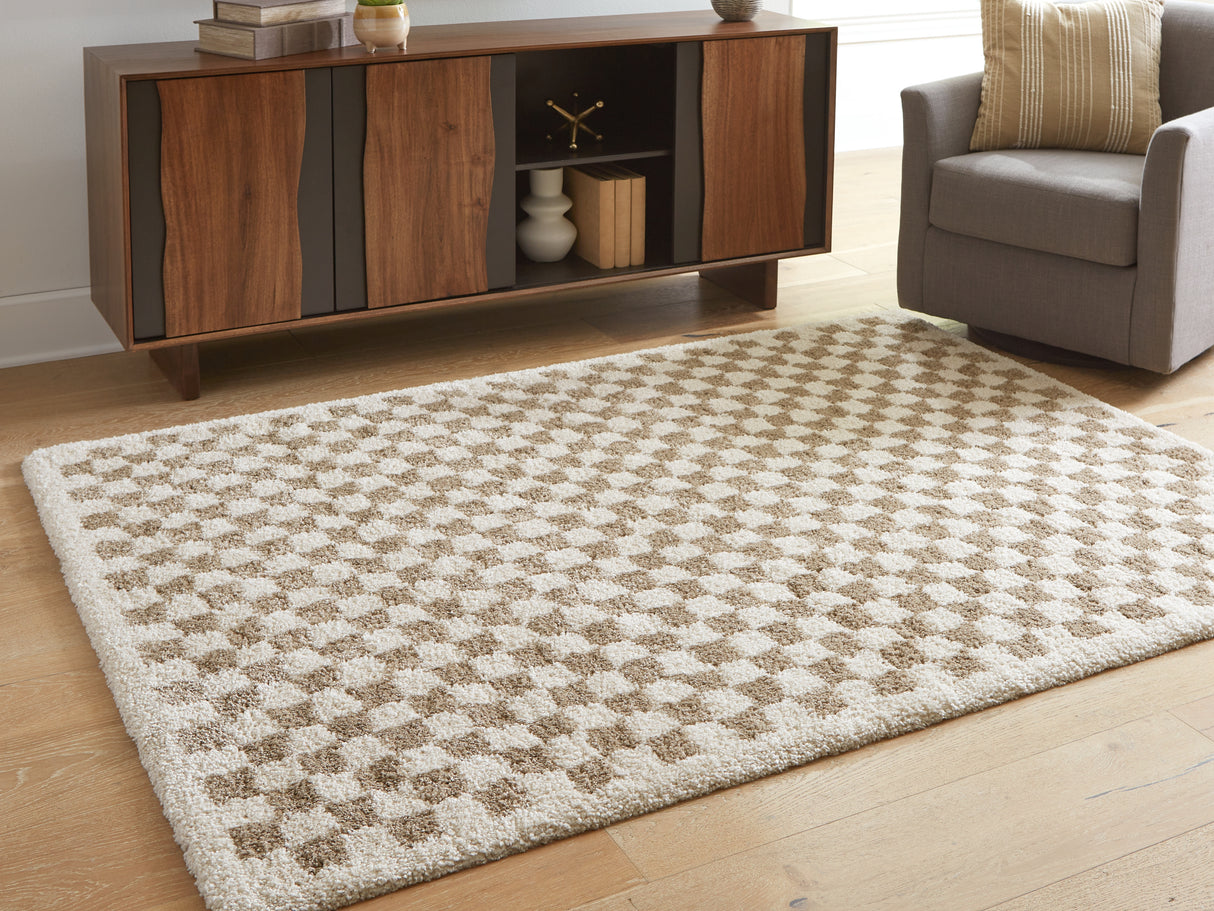 Karamen Taupe/Ivory Medium Rug from Ashley Furniture - Luna Furniture