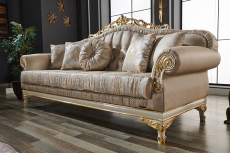 Kardelen Cream 2-Piece Living Room Set (1 Sofa & 1 Loveseat) from Furnia - Luna Furniture