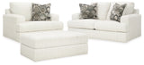Karinne Linen Loveseat, Oversized Chair and Accent Ottoman from Ashley Furniture - Luna Furniture