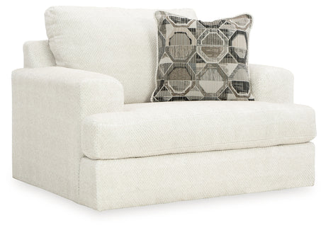 Karinne Linen Loveseat, Oversized Chair and Accent Ottoman from Ashley - Luna Furniture