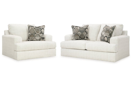 Karinne Linen Loveseat and Chair from Ashley - Luna Furniture