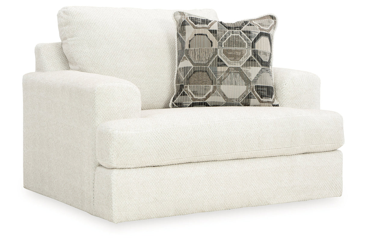 Karinne Linen Oversized Chair and Ottoman from Ashley Furniture - Luna Furniture