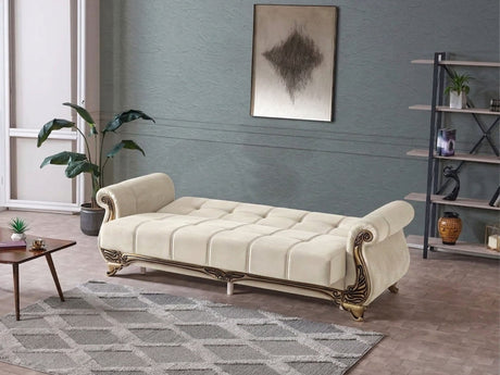 Karizma Cream Convertible Sofa from Furnia - Luna Furniture