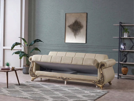 Karizma Cream Convertible Sofa from Furnia - Luna Furniture