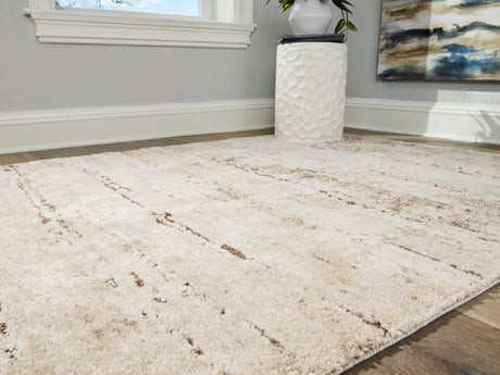 Kasney Cream/Brown Medium Rug from Ashley - Luna Furniture