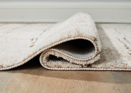 Kasney Cream/Brown Medium Rug from Ashley - Luna Furniture