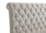 Kate Light Gray King Upholstered Sleigh Platform Bed from Crown Mark - Luna Furniture