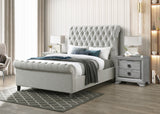 Kate Light Gray King Upholstered Sleigh Platform Bed from Crown Mark - Luna Furniture
