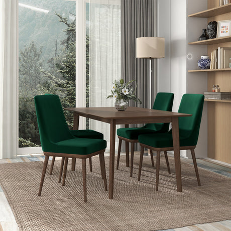 Kate Mid-Century Modern Dining Chair (Set of 2) Green Velvet from Ashcroft Furniture - Luna Furniture