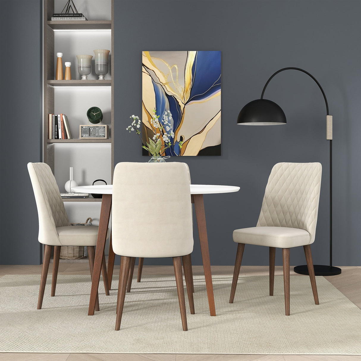 Katie Cream Velvet Dining Chair from Ashcroft Furniture - Luna Furniture