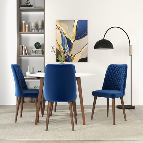 Katie Navy Blue Velvet Dining Chair from Ashcroft Furniture - Luna Furniture