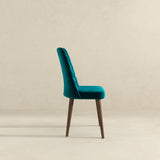 Katie Mid-Century Modern Velvet Dining Chair (Set of 2) Teal from Ashcroft Furniture - Luna Furniture
