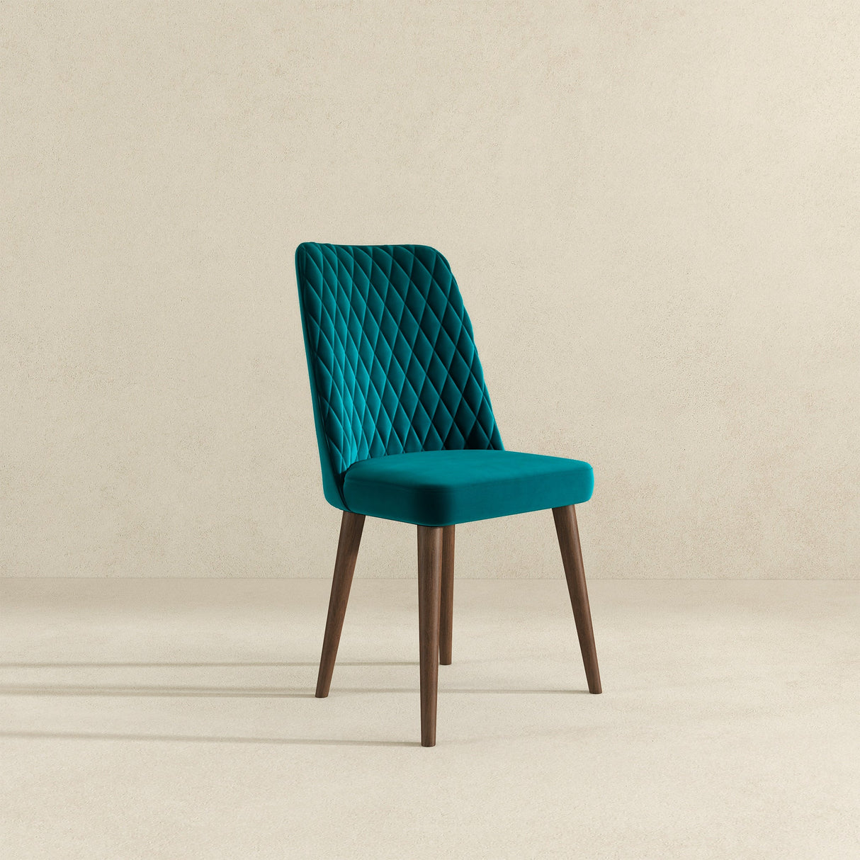 Katie Mid-Century Modern Velvet Dining Chair (Set of 2) Teal from Ashcroft Furniture - Luna Furniture