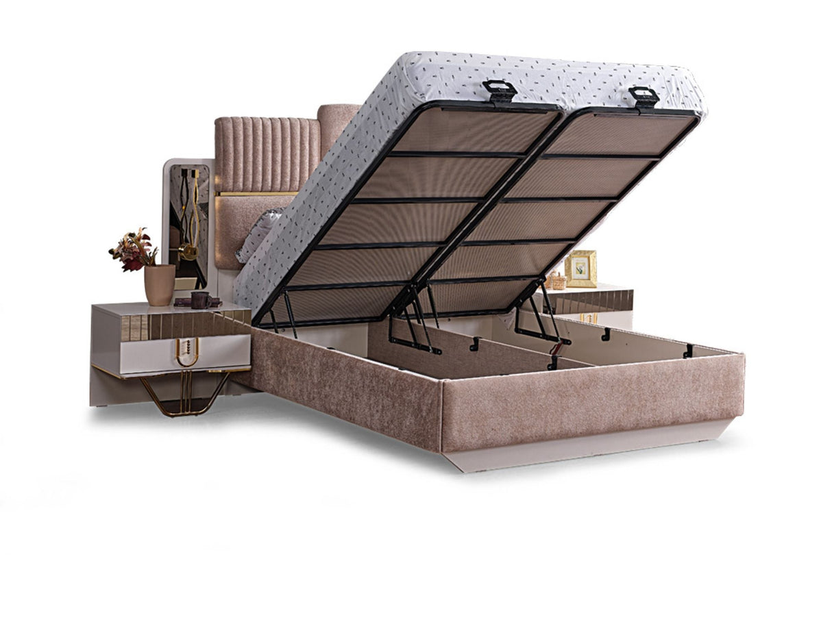 Valence King Storage Bed With Headboard from Furnia - Luna Furniture