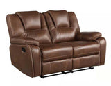 Katrine Brown Manual Reclining Loveseat from Steve Silver - Luna Furniture