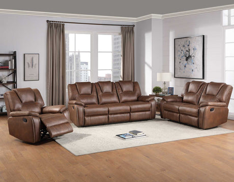 Katrine Brown Manual Reclining Loveseat from Steve Silver - Luna Furniture
