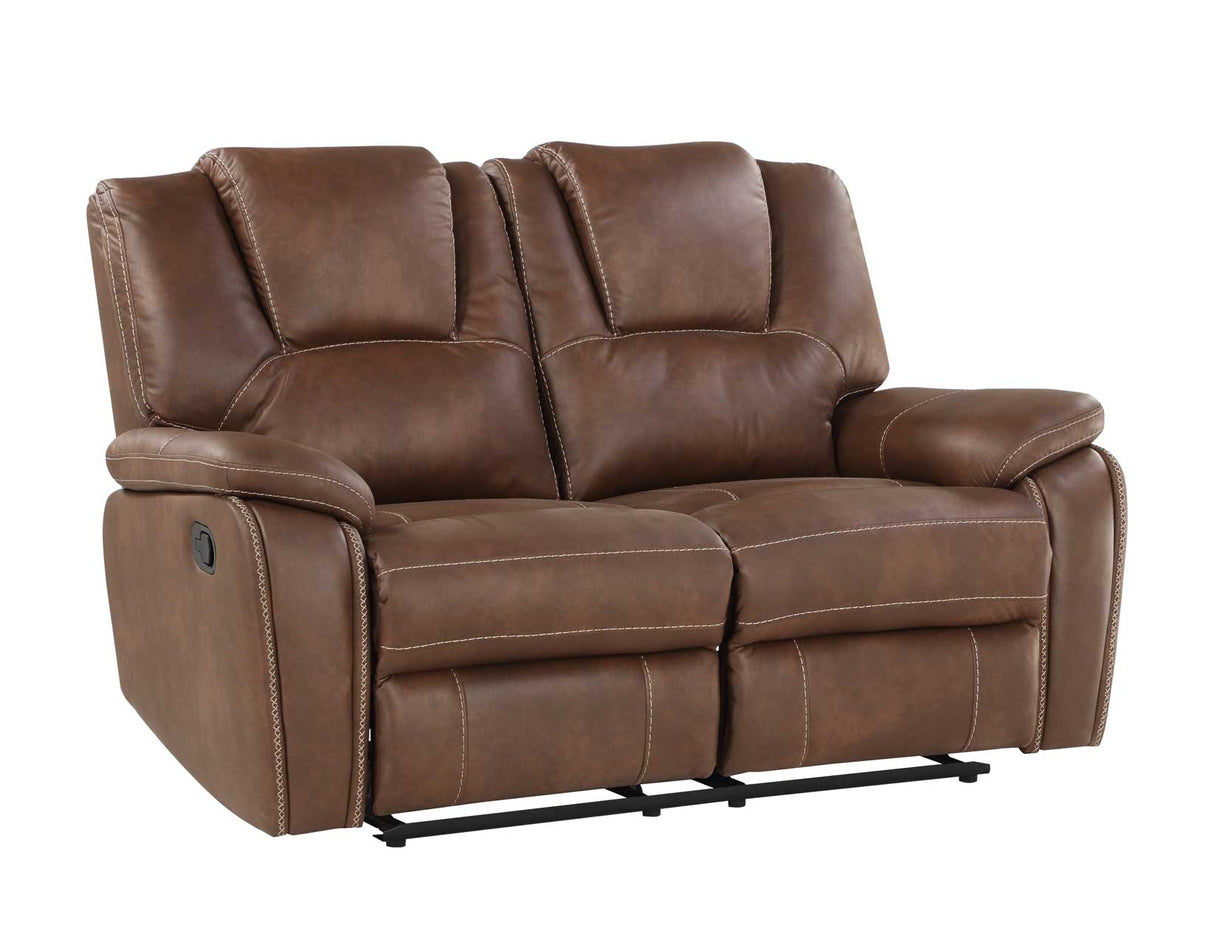 Katrine Brown Manual Reclining Loveseat from Steve Silver - Luna Furniture